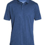 Anetik Mens Low Pro Tech UPF 30+ Short Sleeve Polo Shirt - Heather Navy Blue - New