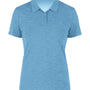 Anetik Womens Breeze Tech UPF 30+ Short Sleeve Polo Shirt - Heather Bahama Blue - New
