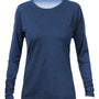 Anetik Womens Breeze Tech Moisture Wicking Long Sleeve Crewneck T-Shirt - Heather Navy Blue - Coming Soon
