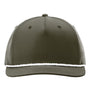 Richardson Hats Mens Moisture Wicking Classic Rope Snapback Hat - Dark Olive Green/White - New