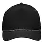 Sportsman Hats Mens Heritage Rope Moisture Wicking Snapback Hat - Black - New