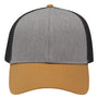 Sportsman Hats Mens Traditional Lo Pro Mesh Back Snapback Trucker Hat - Heather Grey/Charcoal Grey/Vegas Gold - Coming Soon