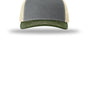 Richardson Hats Mens 5 Panel Snapback Trucker Hat - Heather Grey/Birch/Army Olive Green