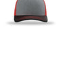 Richardson Hats Mens Snapback Trucker Hat - Heather Grey/Red/Black