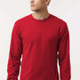 Tultex Mens Fine Jersey Long Sleeve Crewneck T-Shirt - Red - New