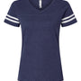LAT Womens Fine Jersey Short Sleeve V-Neck T-Shirt - Vintage True Navy Blue/Blended White - Coming Soon