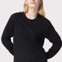 American Apparel Mens Super Heavyweight Long Sleeve Crewneck T-Shirt w/ Pocket - Black - New