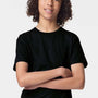American Apparel Youth Fine Jersey Short Sleeve Crewneck T-Shirt - Black - New