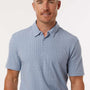 Adidas Mens Printed Short Sleeve Polo Shirt - Dawn Blue Melange - New