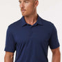 Adidas Mens Textured Stripe Short Sleeve Polo Shirt - Dark Blue - New