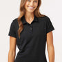 Adidas Womens Textured Stripe Short Sleeve Polo Shirt - Black - New