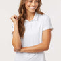 Adidas Womens Textured Stripe Short Sleeve Polo Shirt - White - New