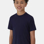 Hanes Youth Cool Dri Moisture Wicking Cotton Touch Short Sleeve Crewneck T-Shirt - Athletic Navy Blue - New
