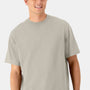 Hanes Mens Beefy-T Retro Street Short Sleeve Crewneck T-Shirt - Sand - New