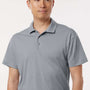 AllPro Mens Pro Lock Performance Moisture Wicking Short Sleeve Polo Shirt - Heather Steel Grey - Coming Soon