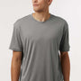 AllPro Mens Pro Lock Performance Moisture Wicking Short Sleeve Crewneck T-Shirt - Heather Granite Grey - Coming Soon