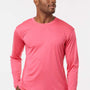 AllPro Mens Pro Lock Performance Moisture Wicking Long Sleeve Crewneck T-Shirt - Bright Pink - Coming Soon