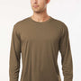 AllPro Mens Pro Lock Performance Moisture Wicking Long Sleeve Crewneck T-Shirt - Cigar Brown - Coming Soon