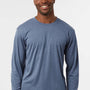 AllPro Mens Pro Lock Performance Moisture Wicking Long Sleeve Crewneck T-Shirt - Heather Navy Blue - Coming Soon