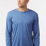AllPro Mens Pro Lock Performance Moisture Wicking Long Sleeve Crewneck T-Shirt - Heather Royal Blue - Coming Soon