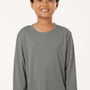 AllPro Youth Pro Lock Performance Moisture Wicking Long Sleeve Crewneck T-Shirt - Heather Granite Grey - Coming Soon