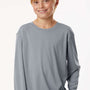 AllPro Youth Pro Lock Performance Moisture Wicking Long Sleeve Crewneck T-Shirt - Heather Steel Grey - Coming Soon