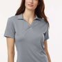 AllPro Womens Pro Lock Performance Moisture Wicking Short Sleeve Polo Shirt - Heather Steel Grey - Coming Soon