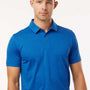 AllPro Mens Performance Melange Moisture Wicking Short Sleeve Polo Shirt - Royal Blue Melange - New