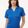 AllPro Womens Performance Melange Moisture Wicking Short Sleeve Polo Shirt - Royal Blue Melange - New