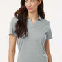 AllPro Womens Performance Melange Moisture Wicking Short Sleeve Polo Shirt - Silver Grey Melange - New