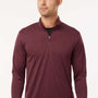 AllPro Mens Performance Moisture Wicking Melange 1/4 Zip Sweatshirt - Maroon Melange - Coming Soon