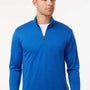 AllPro Mens Performance Moisture Wicking Melange 1/4 Zip Sweatshirt - Royal Blue Melange - Coming Soon