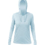 Anetik Womens Breeze Tech Moisture Wicking Hooded Long Sleeve T-Shirt Hoodie w/ Pocket - Heather Sky Blue - New