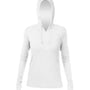 Anetik Womens Breeze Tech Moisture Wicking Hooded Long Sleeve T-Shirt Hoodie w/ Pocket - Heather White - New