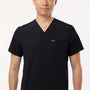 Jaanuu Mens Platt 3 Pocket Moisture Wicking V-Neck Scrub Top w/ Pocket - Black - New