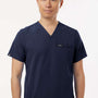 Jaanuu Mens Platt 3 Pocket Moisture Wicking V-Neck Scrub Top w/ Pocket - Midnight Navy Blue - New