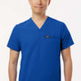 Jaanuu Mens Platt 3 Pocket Moisture Wicking V-Neck Scrub Top w/ Pocket - Royal Blue - New