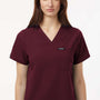 Jaanuu Womens Rhena Essential 1 Pocket Moisture Wicking V-Neck Scrub Top w/ Pocket - Burgundy - New
