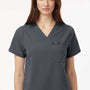 Jaanuu Womens Rhena Essential 1 Pocket Moisture Wicking V-Neck Scrub Top w/ Pocket - Carbon Grey - New