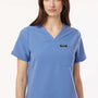 Jaanuu Womens Rhena Essential 1 Pocket Moisture Wicking V-Neck Scrub Top w/ Pocket - Ceil Blue - New