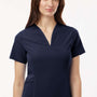 Jaanuu Womens Calix Fit & Flare Moisture Wicking V-Neck Scrub Top w/ Pockets - Midnight Navy Blue - New