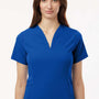 Jaanuu Womens Calix Fit & Flare Moisture Wicking V-Neck Scrub Top w/ Pockets - Royal Blue - New