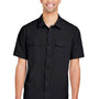 Core 365 Mens Marina Ultra UVP Moisture Wicking Short Sleeve Button Down Shirt w/ Double Pockets - Black - Coming Soon