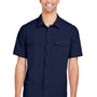 Core 365 Mens Marina Ultra UVP Moisture Wicking Short Sleeve Button Down Shirt w/ Double Pockets - Classic Navy Blue - Coming Soon