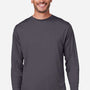 Core 365 Mens Capital Performance Moisture Wicking Long Sleeve Crewneck T-Shirt - Carbon Grey - New