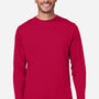 Core 365 Mens Capital Performance Moisture Wicking Long Sleeve Crewneck T-Shirt - Classic Red - New