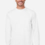 Core 365 Mens Capital Performance Moisture Wicking Long Sleeve Crewneck T-Shirt - White - New