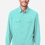 Core 365 Mens Ultra UVP Marina Moisture Wicking Long Sleeve Button Down Shirt w/ Double Pockets - Sea Glass Blue - Coming Soon
