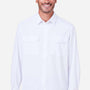 Core 365 Mens Ultra UVP Marina Moisture Wicking Long Sleeve Button Down Shirt w/ Double Pockets - White - Coming Soon