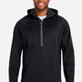 Core 365 Mens Techno Lite 1/4 Zip Wind & Water Resistant Hooded Anorak Jacket - Black - New